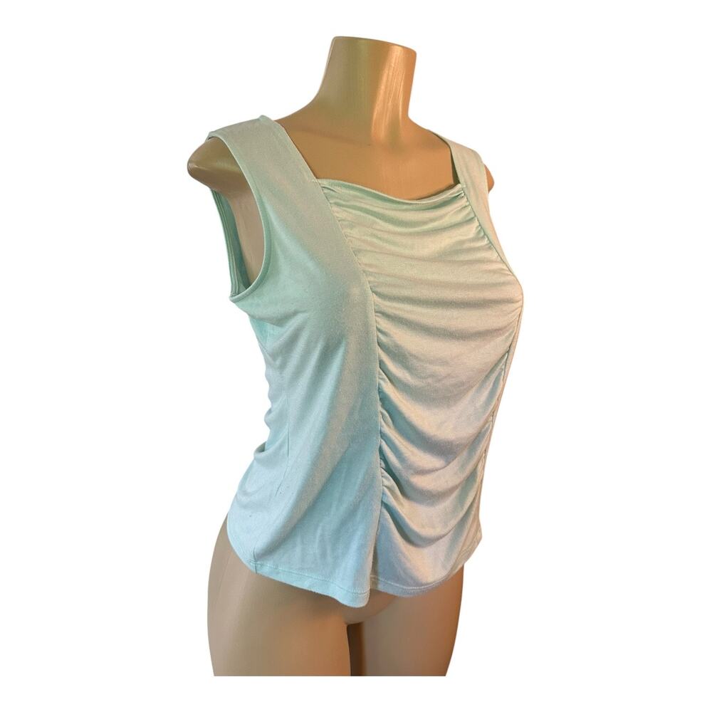 Women L 3 Kumikyoku Fam Teal Blue Tank Top Blouse Shirt Sleeveless Japan